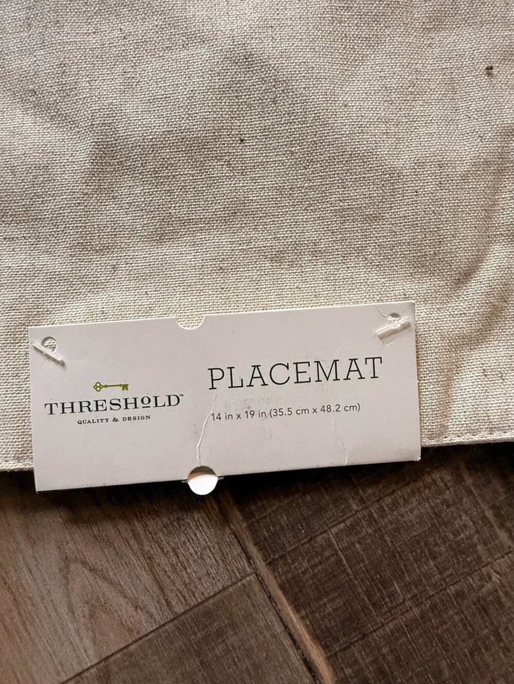 Threshold 2 Placemats Embroidered Beige With Diamond Pattern edge New‎